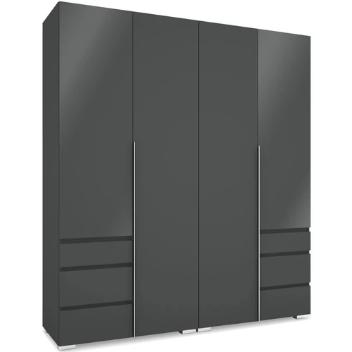 SILVER 180 nyílóajtós gardrób - Matt Sötétszürke / Magasfényű Szürke