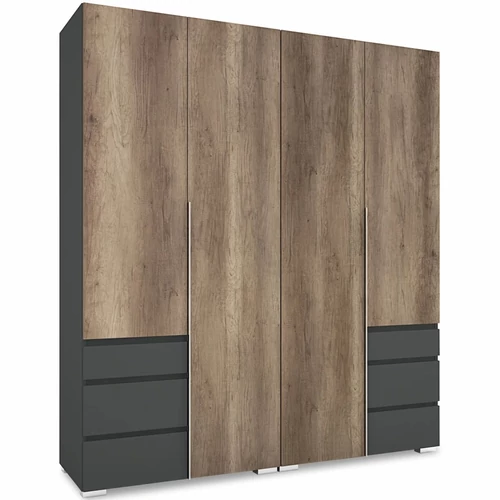 SILVER 180 nyílóajtós gardrób - Matt Sötétszürke / Canyon Tölgy