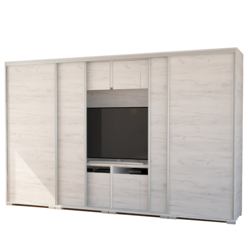 BOND 4BL 318 cm TV-s gardrób - Fehér Tölgy