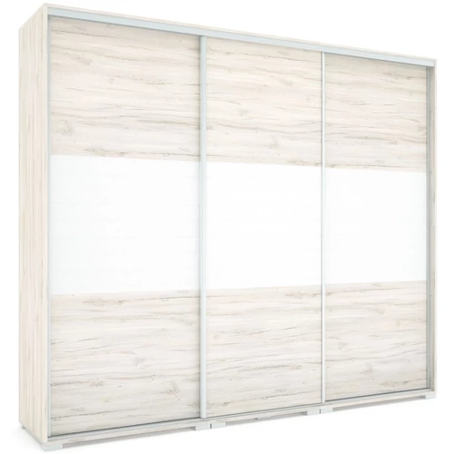 BOSTON 279 cm tolóajtós gardrób ruhalifttel - Justus Tölgy / Rusztik Fehér