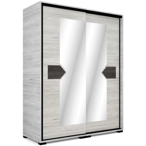 BRAVO 160 cm tolóajtós gardrób - Katthult / Canterbury / Fekete profil