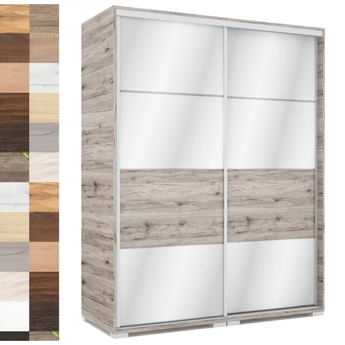 MIRROR 160 cm tükrös tolóajtós gardrób - VÁLASZTHATÓ SZÍNEKBEN