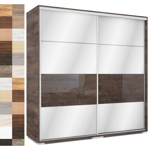 MIRROR 200 cm tükrös tolóajtós gardrób - VÁLASZTHATÓ SZÍNEKBEN