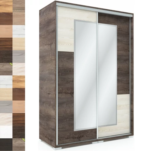 NEO 140 cm tolóajtós tükrös gardrób - VÁLASZTHATÓ SZÍNEKBEN