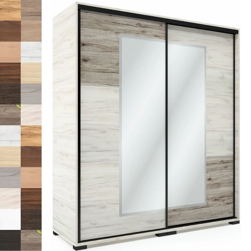 NEO 180 cm tolóajtós tükrös gardrób - VÁLASZTHATÓ SZÍNEKBEN