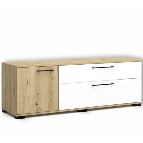 ARIANA 165-ös TV-s elem - Artisan Tölgy / Magasfényű Fehér (AR4)