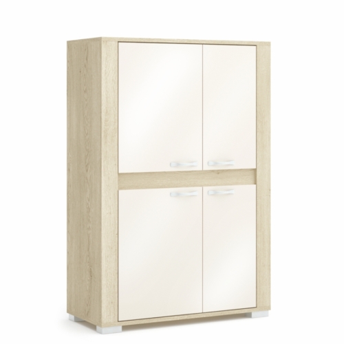CORTINA 90-es 4 kisajtós komód elem - Cotta Cremona / Magasfényű Beige (C9)