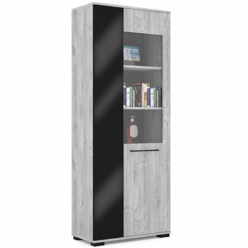 MERLIN 80-as üveges elem - Frizo Szürke / Magasfényű Fekete (MER2)