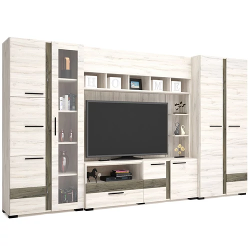 TEXAS nappali szekrénysor 350 cm - Justus Tölgy / Sötét Justus Tölgy