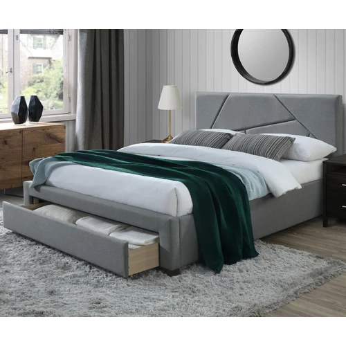 VALERY ágykeret ágyráccsal és ágyneműtartó fiókkal 160x200 cm - Szürke