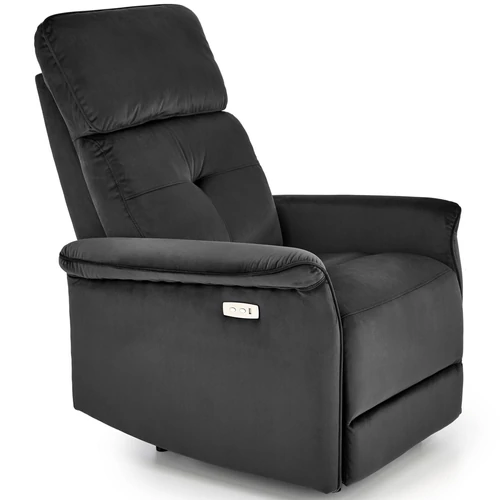SEMIR automata relax TV fotel - Fekete bársony szövet