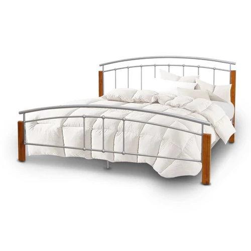 MIRELA fém ágykeret 180x200 - Ezüst / Éger