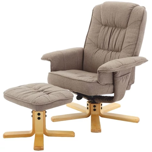 LERATO állítható, forgó pihenőfotel lábtartóval - Barnás szürke szövet / Natúr