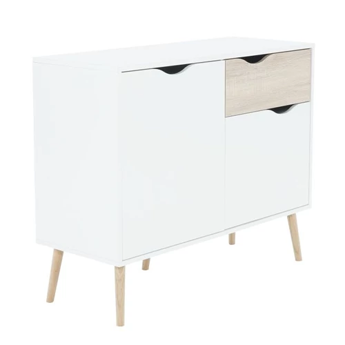 OSLO 2 ajtós 1 fiókos komód - Sonoma Tölgy / Fehér (TEMPO 75387)