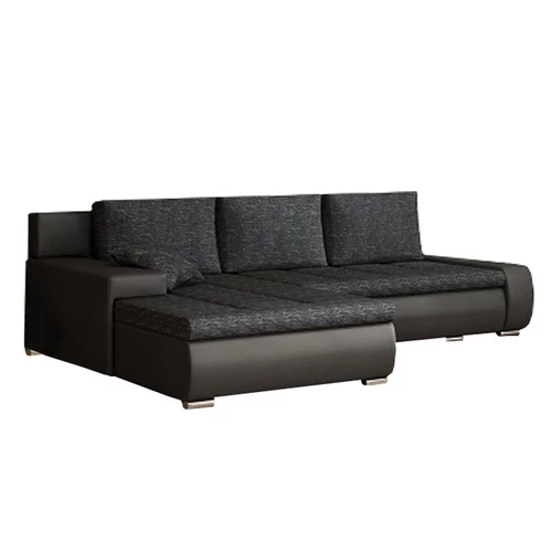 TRAMP NEW univerzális sarokülő ágyfunkcióval és ágyneműtartóval - Fekete 1100 / Berlin 02 fekete melír