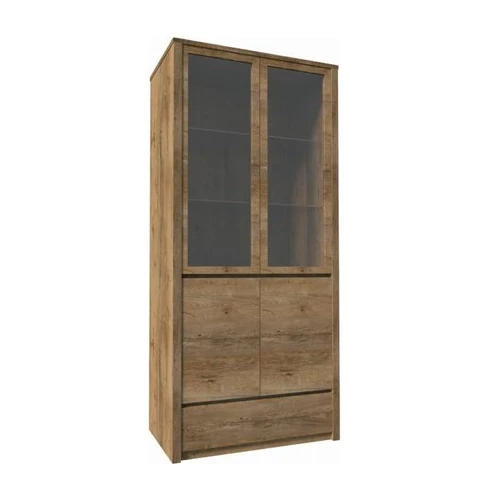 MONTANA 2 osztott ajtós 1 fiókos vitrin - Lefkas Tölgy (W2D)