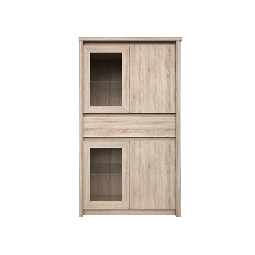 NORTY 4 ajtós 1 fiókos vitrin - Sonoma Tölgy (TYP7)