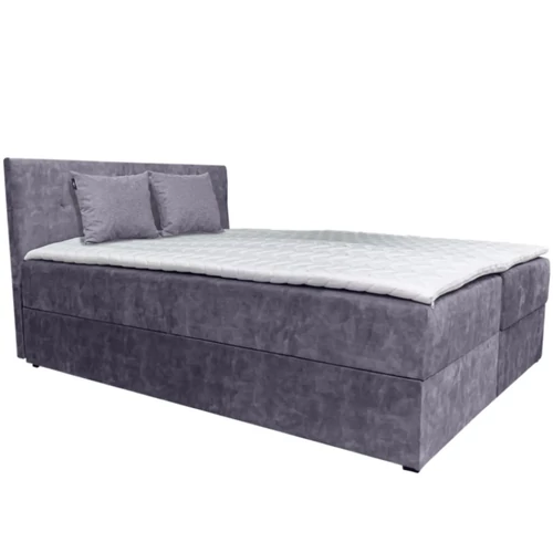 ATOS Boxspring franciaágy 160x200 cm - 5-ös SÖTÉTSZÜRKE