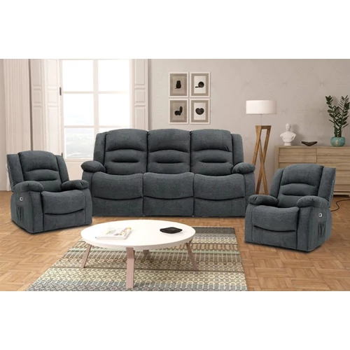 RECLINER 3+1+1 félautomata ülőgarnitúra - 1-es SZÜRKE